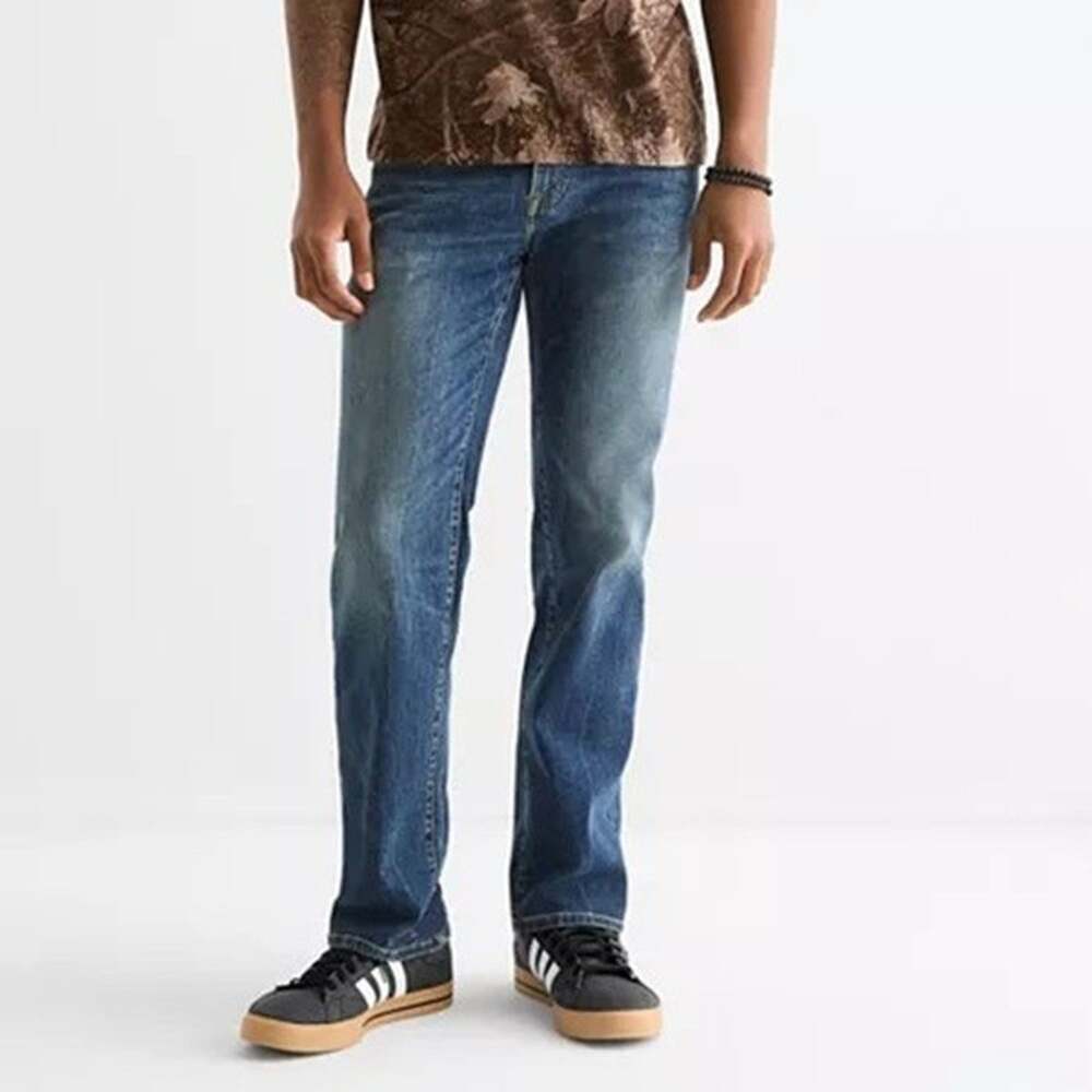Arizona 44X32 Jeans Blue Relaxed Fit Straight Advanced Flex 360 Stretch Comfort